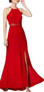 Nightway Red Strappy Back Beaded A-Line Gown Size Women's 12 NEW with Tags